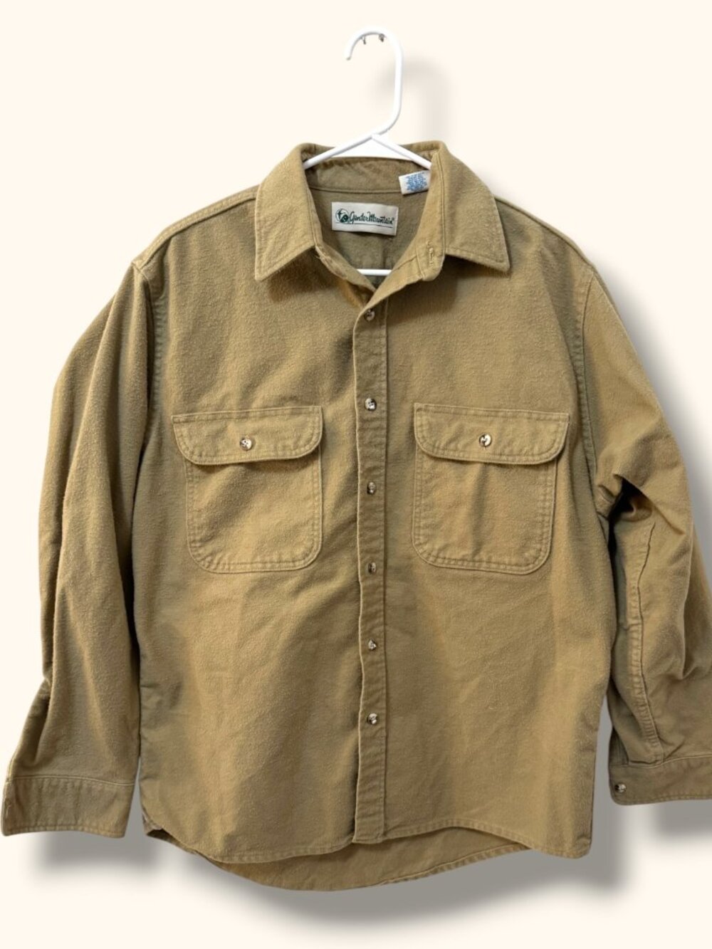 Gander Mountain Shirt Jacket Mens L Tan Cotton Chore Shacket Work Overshirt